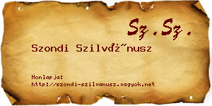 Szondi Szilvánusz névjegykártya